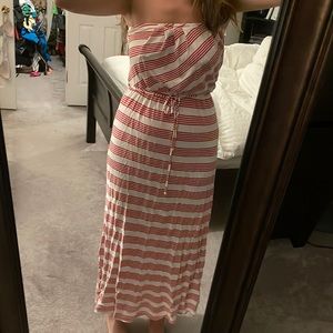 Red stripped maxi dress